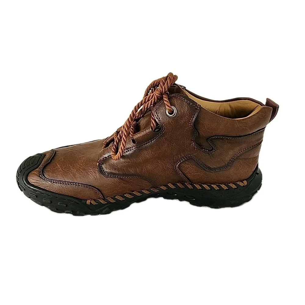 New Tanner Men's 14 Brown Soft Leather Handcrafted Ankle Hiking Outdoor Boots‎
